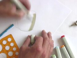 Designer drawing with marker "HD" Stock Footage