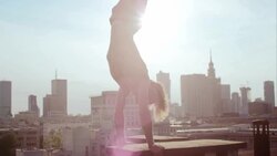 Fun on the roof Stock Footage