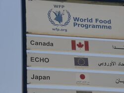 World Food Programme signage Stock Footage
