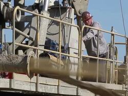 Farmers Hire Drilling Crew To Search For Water To Irrigate Crops Stock Footage