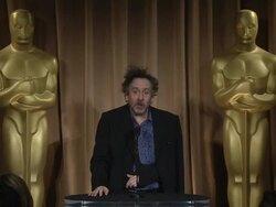 INTERVIEW - Tim Burton on being at the event at the 85th Academy Awards Nominations Luncheon in Beverly Hills, CA, on 2/4/13. (Footage by WireImage Video/Getty Images Entertainment Video) Stock Footage