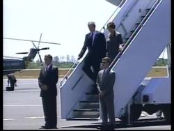 US President arrives, airport ceremony, presidential palace News Clip