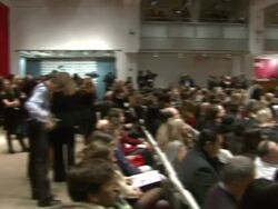 Bono and Damien Hirst Paint the Town Red For Aids In Africa - The (RED) Auction Stock Footage