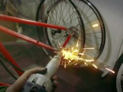 Bike repair fixed gear with nice sparkles Stock Footage