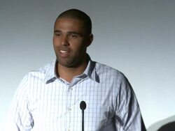 SPEECH: Prophet Walker at Music Icon Chaka Khan & 'Hangover' Movies Producer Scott Budnick Unveil Pilot Program For Incarcerated Youth in Los Angeles, CA on 6/28/12 Stock Footage