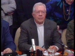 BOSNIA: JIMMY CARTER ANNOUNCES CEASEFIRE News Clip