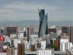 Scenes of Nagoya city centre from the Hilton Hotel Stock Footage