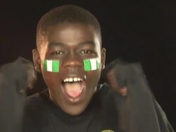 Nigeria football / soccer sports fan - HD &amp; PAL Stock Footage