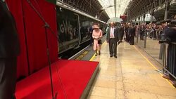 Queen Elizabeth II recreates Queen Victoria's first rail journey from Slough to Paddington 175 years on News Clip