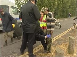 Climate change protesters camp out at Heathrow News Clip