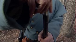 Civil War enthusiast demonstrating period gun News Clip