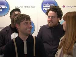 INTERVIEW Metronomy on killing the other nominees and poisoning the coffee at the Barclaycard Mercury Prize Nominations at London England. (Footage by WireImage Video/Getty Images Entertainment Video) Stock Footage