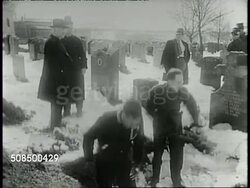1949 Young Priests Dig Graves During Union Strike News Clip