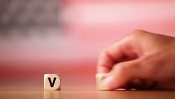 Letter Cubes Spelling Vote Stock Footage