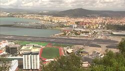 High shot over Gibraltar skyline News Clip