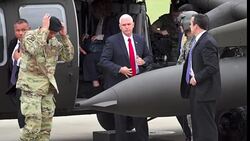 CLEAN : PHOTO: US VP Pence near DMZ after failed N.Korea missile News Clip