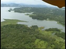Rainforest, river and wetlands, aerial view, Panama, Central America Stock Footage