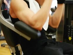 Man exercising at gym Stock Footage