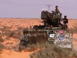 Rebel Tanks on the Road to Sirte News Clip