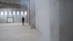 Boxing workout in an old building Stock Footage