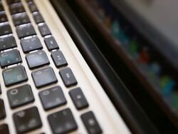 Woman using laptop Stock Footage