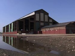 An abandoned building shows urban decay  Stock Footage