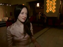 INTERVIEW: Andrea Riseborough on how she views different roles at the Shooting Starts Interview: 61st Berlin International Film Festival at Berlin . (Footage by WireImage Video/GettyImages) Stock Footage