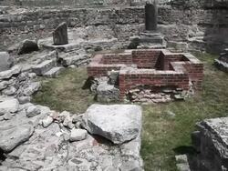 The Baptistery in the Episcopal center of Salona Stock Footage