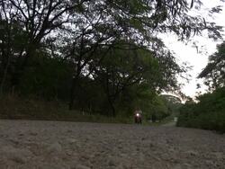 Still of Vehicles Passing By and Some Stops at the Distance Stock Footage