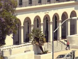 MS HA historic Post Office Building erected 1931 / San Bernadino, California, USA Stock Footage