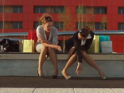 HD: Tired After Shopping Stock Footage