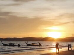 Beach at sunset. Stock Footage