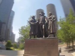 HYPERLAPSE around George Washington statue Stock Footage