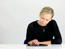 MS Woman using tablet pc / Saarburg, Rhineland Palatinate, Germany Stock Footage
