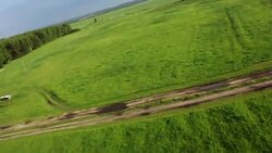 First person view of parachute landing Stock Footage
