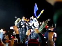 Goodbye Lenin, Ukrainian Nationalists Topple Lenin Statue in Kharkiv. Stock Footage