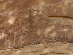 HD Video large panel of Mesa Verde NP Petroglyphs Colorado Stock Footage