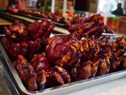 Glazed pork feet and shank Stock Footage