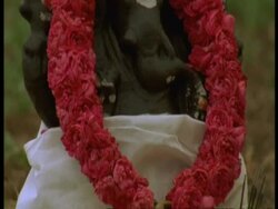 CU of Hindu shrine and offerings, Western Ghats, India Stock Footage