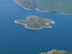 WS AERIAL View of unknown islands and aquaculture with open water / Ionian Islands, Greece Stock Footage