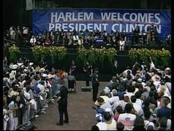 Crowd celebrate opening of ex-president's new office in Harlem News Clip