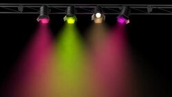 Animated Colored Spotlights (3D, loop) Stock Footage