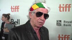 EXCLUSIVE INTERVIEW - Keith Richards on the 'Ole Ole Ole A Trip Across Latin America' red carpet at TIFF 2016 Stock Footage