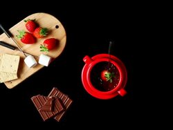 MS Removing pot of melted chocolate / Seoul, South Korea Stock Footage