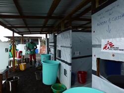 Ebola Case Management Facility ELWA 3 In Monrovia Stock Footage