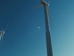 WS TD Row of wind turbines / Zillah, Washington, USA        Stock Footage