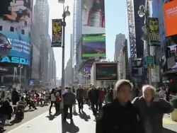 MS T/L People walking on side walk / New York, Manhattan, new york, United States    Stock Footage
