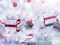 Christmas symbols falling (silver/red) - Loop Stock Footage