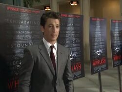Miles Teller, Keleigh Sperry at "Whiplash" Los Angeles Premiere Stock Footage