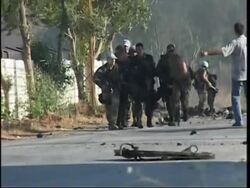 WRAP AP pix of aftermath of blast that killed 5 Spanish peacekeepers; ADDS gov't reax Instructional Video